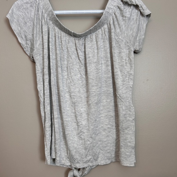 Grey Off-The-Shoulder Blouse - Picture 2 of 3